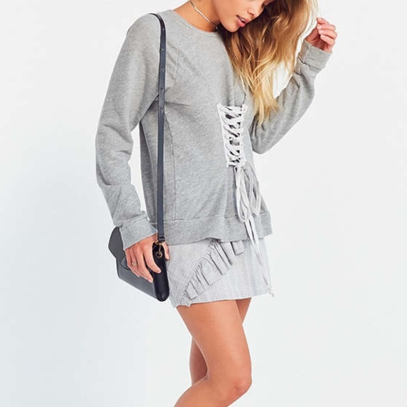 Truly Madly Deeply Tops - NWT Truly Madly Deeply Corset Tie Sweatshirt M